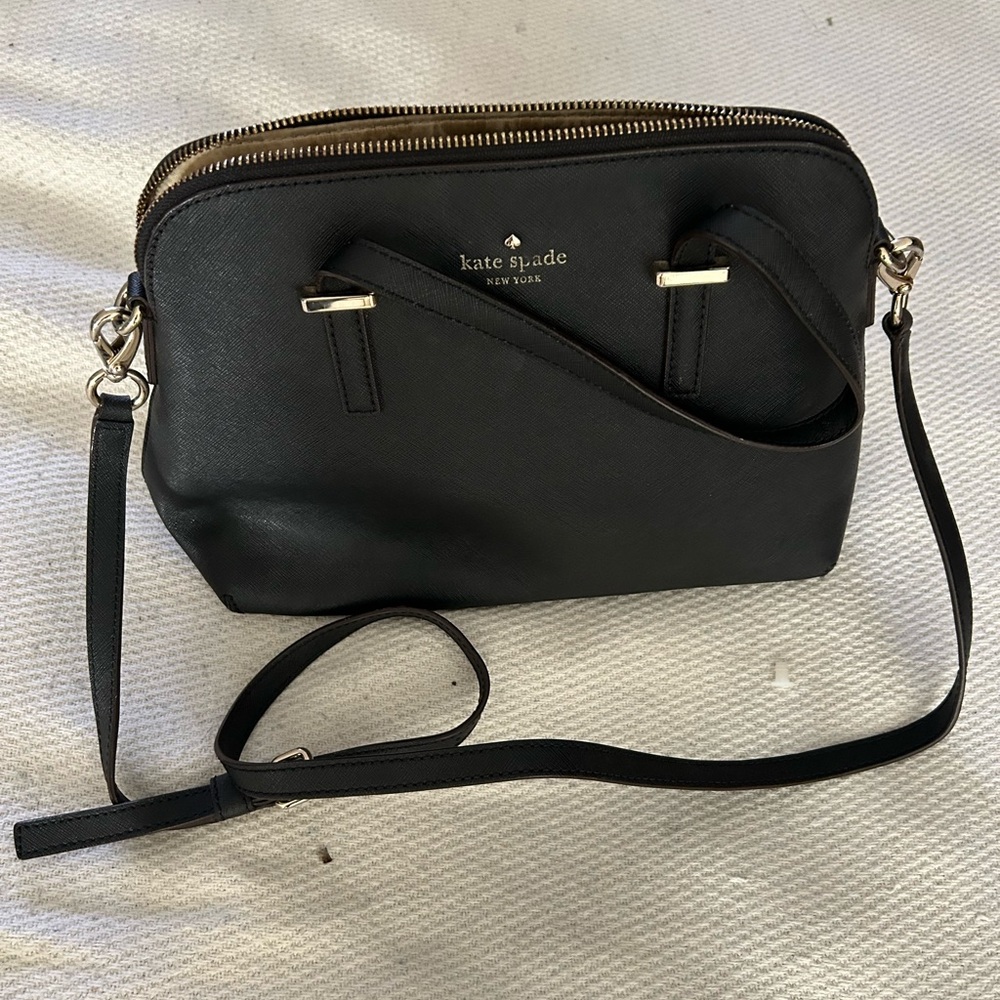 KATE SPADE BLACK LEATHER HANDBAG (CROSSBODY, SHOULDER)
